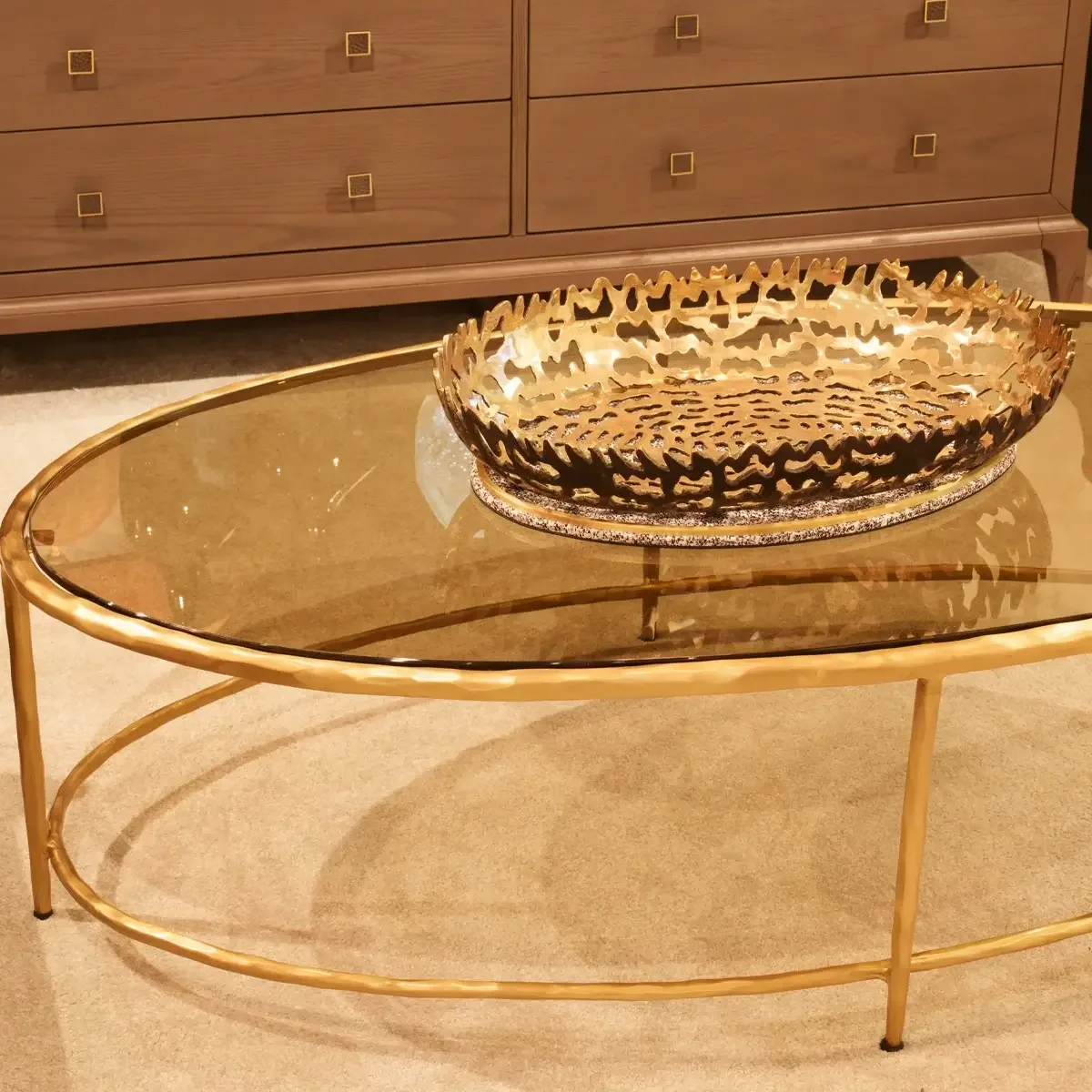Forged Oval Coffee Table Bronze D'oro — coffee table