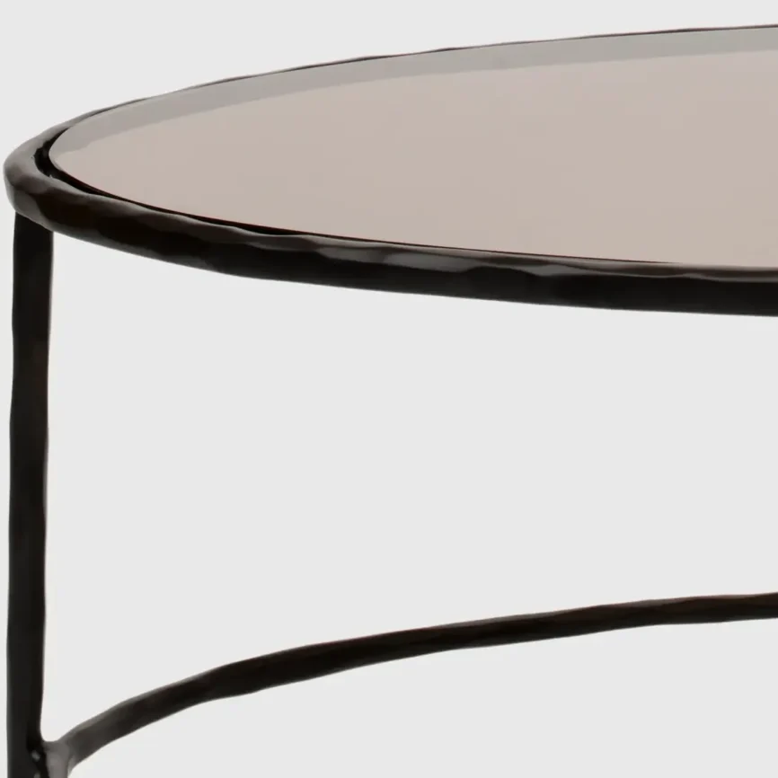 Forged Oval Coffee Table Bronze Nera, 135×70×38 cm