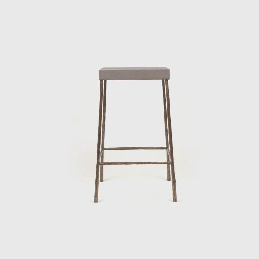 Forged Pedestal Grey Shagreen Leather — pedestal
