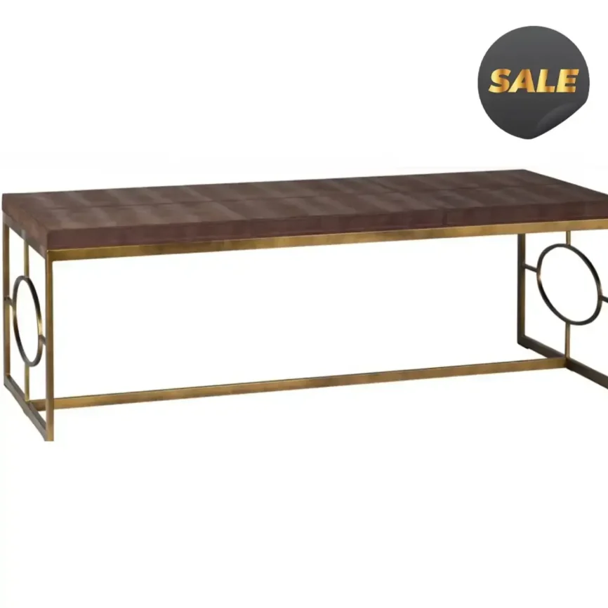 Geo Coffee Table Nubuck Leather, 130×55×44 cm