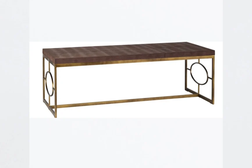 Geo Coffee Table Nubuck Leather, 130×55×44 cm