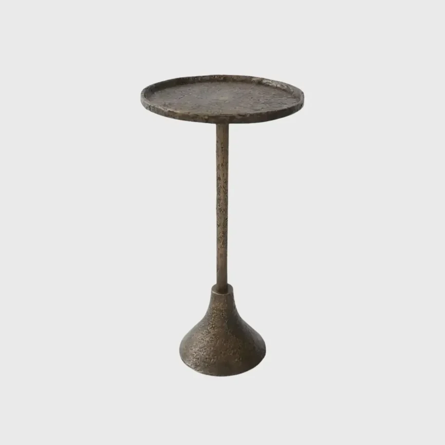 Gimlet Bronze Dorato Round Cocktail Table, Bronze Dorato finish