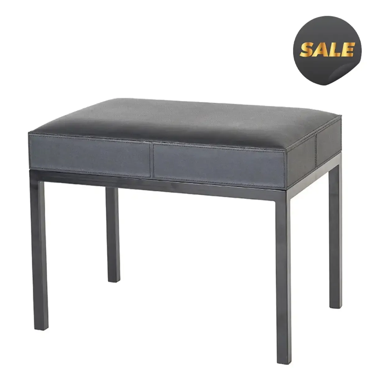 Haus Stool Carbon Leather, Carbon Linen Leather finish