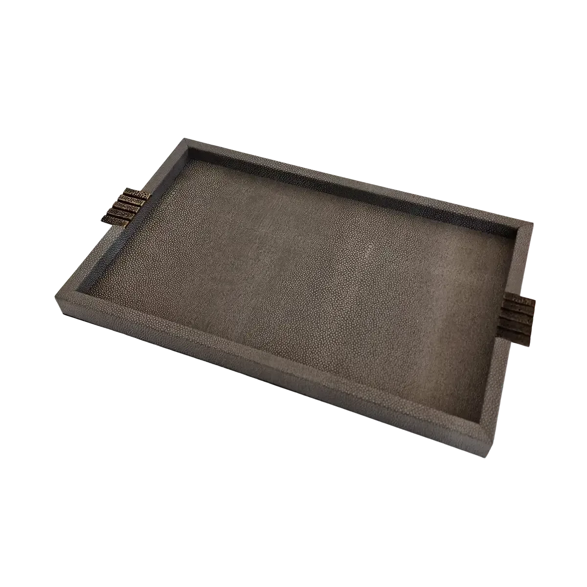 Honeycomb Tray Grey Shagreen Leather, Grey Shagreen Leather finish