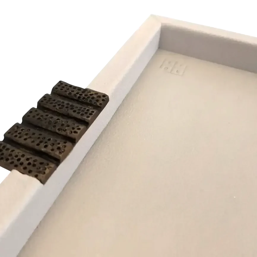 Honeycomb Tray Pumice Leather — decorative leather tray