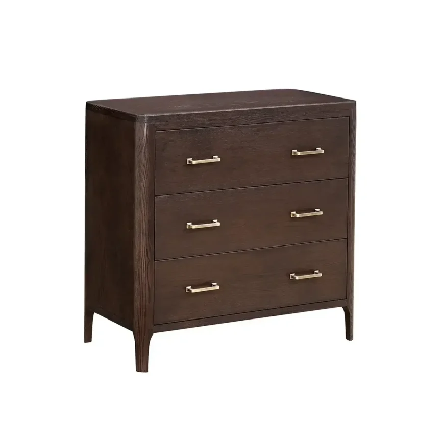 Hudson 3 Drawer Chest Brushed Brown Oak, 85×45×85 cm