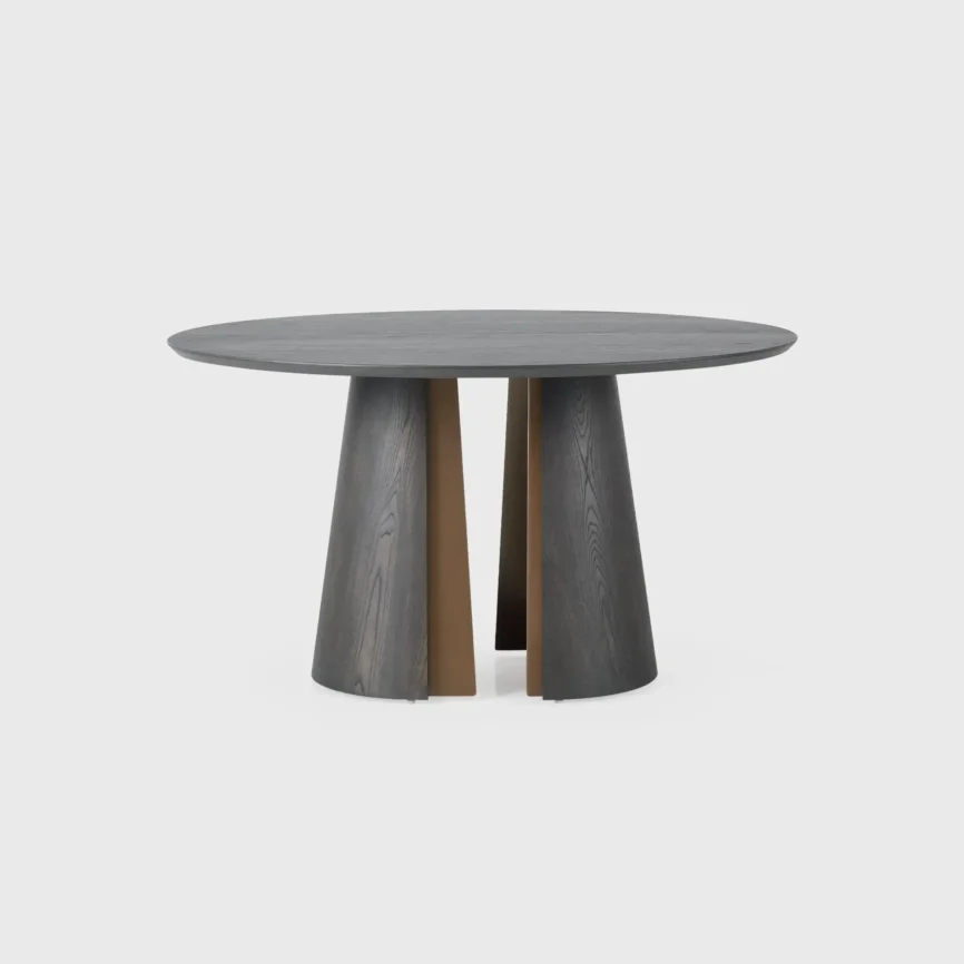 Huggel Round Dining Table Chocolate Oak 135cm, Chocolate Oak finish