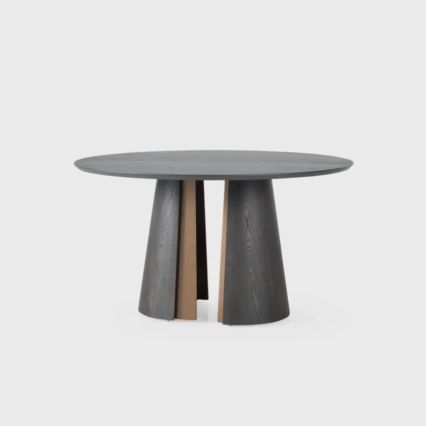 Huggel Round Dining Table Chocolate Oak 135cm, 135×135×76 cm