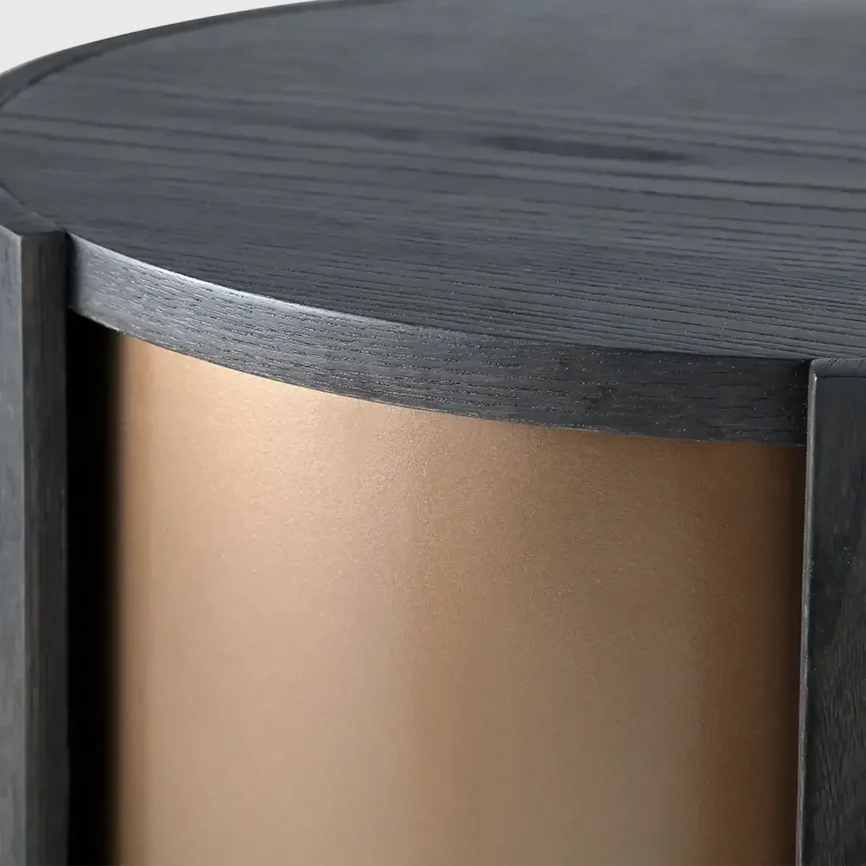 Huggel Round Pedestal Chocolate Oak — latest design