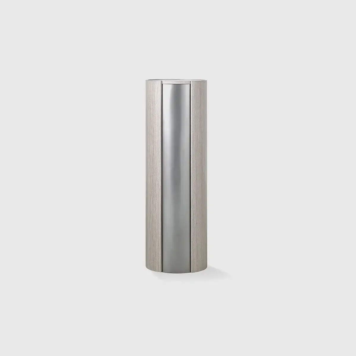 Huggel Round Pedestal, Cream Engineered Veneer finish