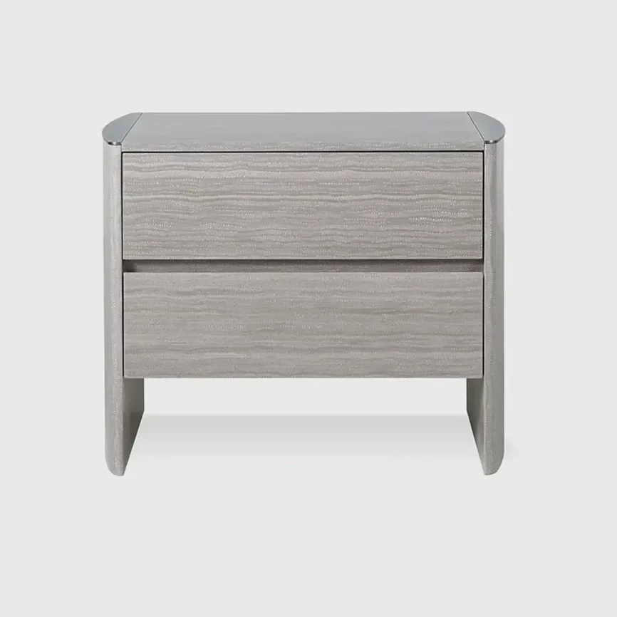 Kassandra 2 Drawer Nightstand, Cream Engineered Veneer finish