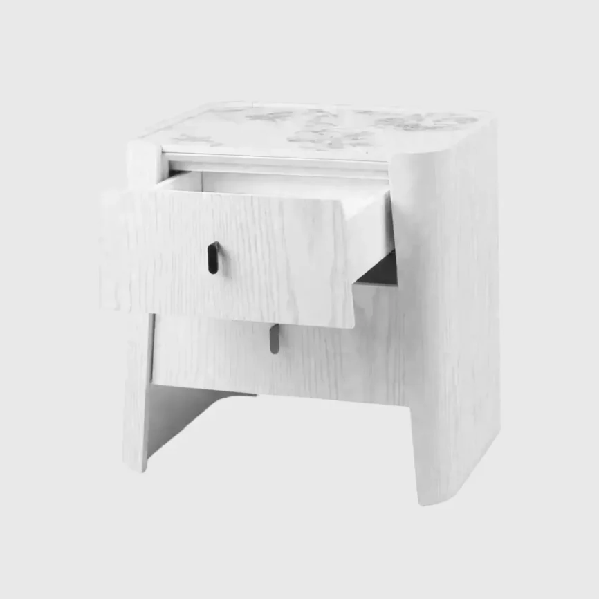 Kelly 2 Drawer Bedside Large White Ash — Designed exclusively by Eccotrading Design London, this piece features a pristine…