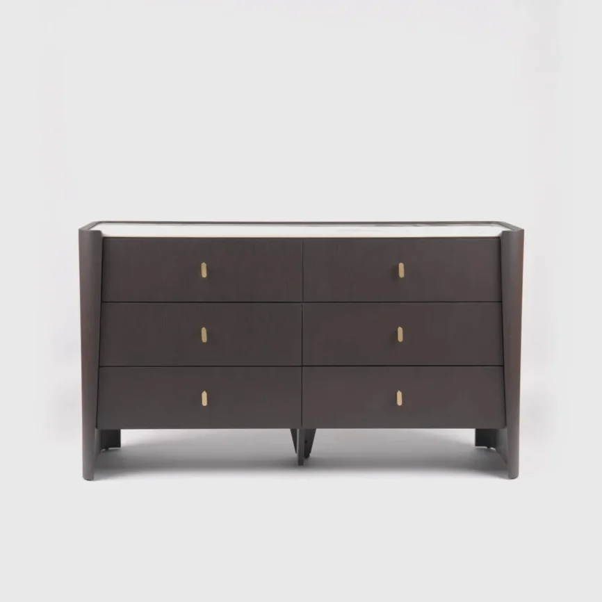 Kelly 6 Drawer Chest, Espresso Oak finish