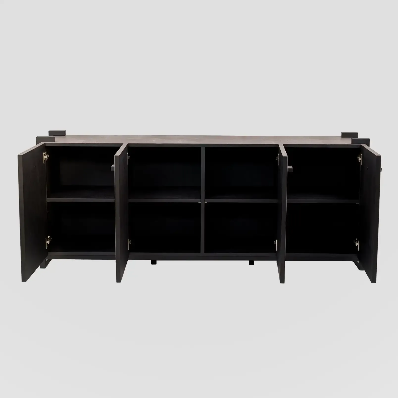 Linea Nera Cabinet Grey Shagreen Leather — cabinet