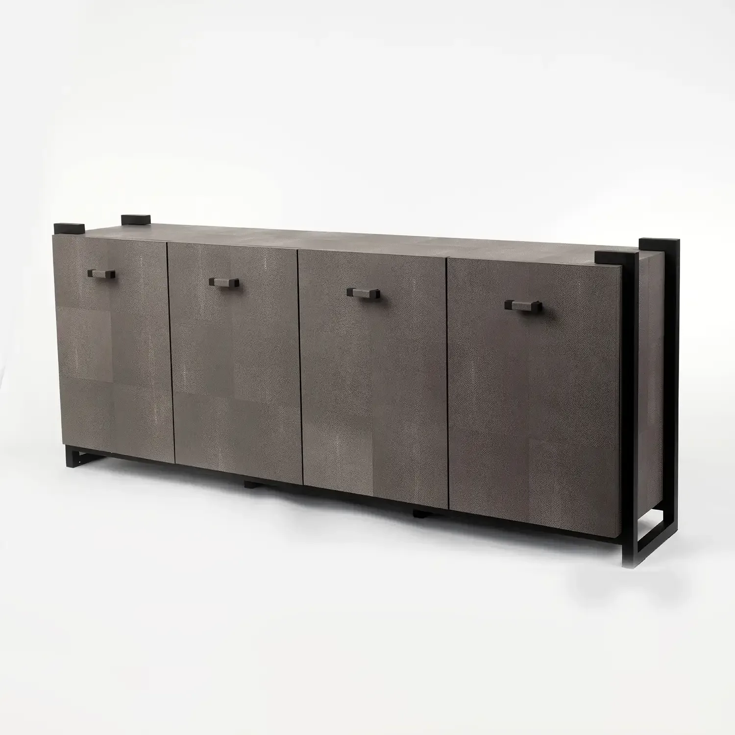 Linea Nera Cabinet Grey Shagreen Leather — Measuring nearly two meters in length, this cabinet is not just a statement…