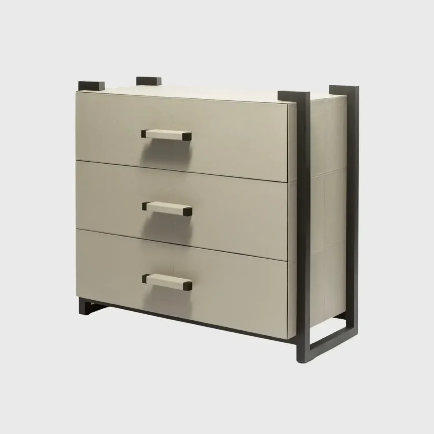 Linea Nera Chest French Grey Leather, French Grey Leather finish