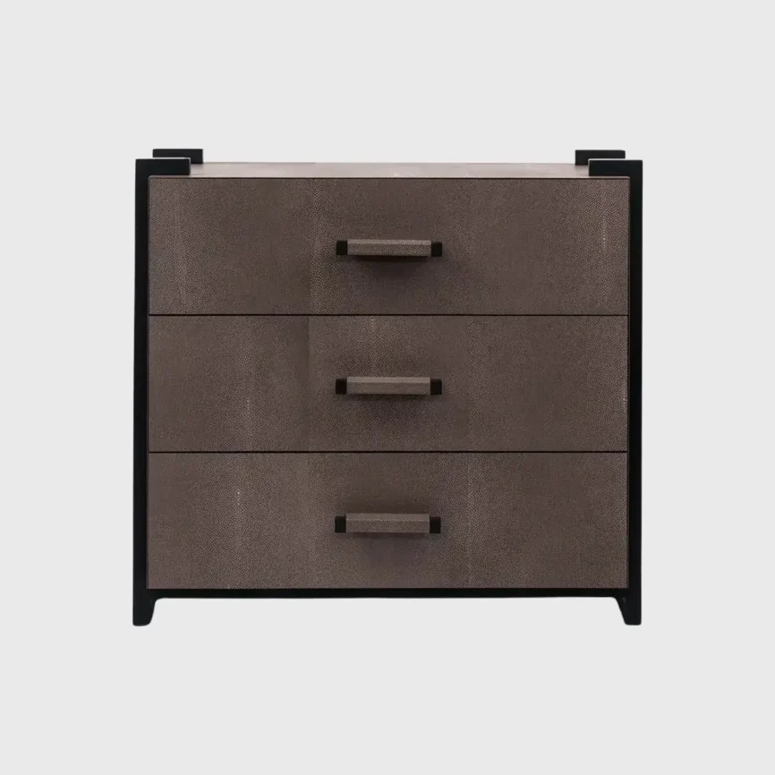 Linea Nera Chest Grey Shagreen Leather, Grey Shagreen Leather finish