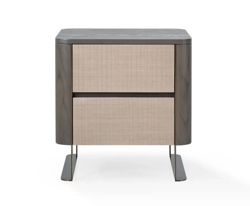 Lizzi 2 Drawer Bedside Macchiato — A Signature Piece of the Lizzi Collection.