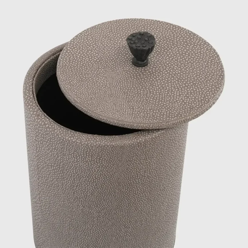 Lotus Box Grey Shagreen Leather, 15×15×23 cm