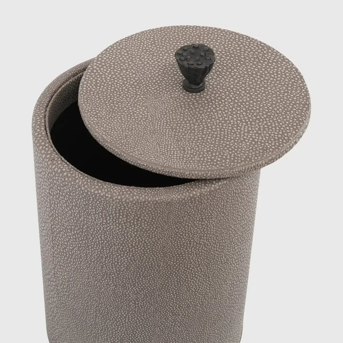 Lotus Box Grey Shagreen Leather, 15×15×23 cm