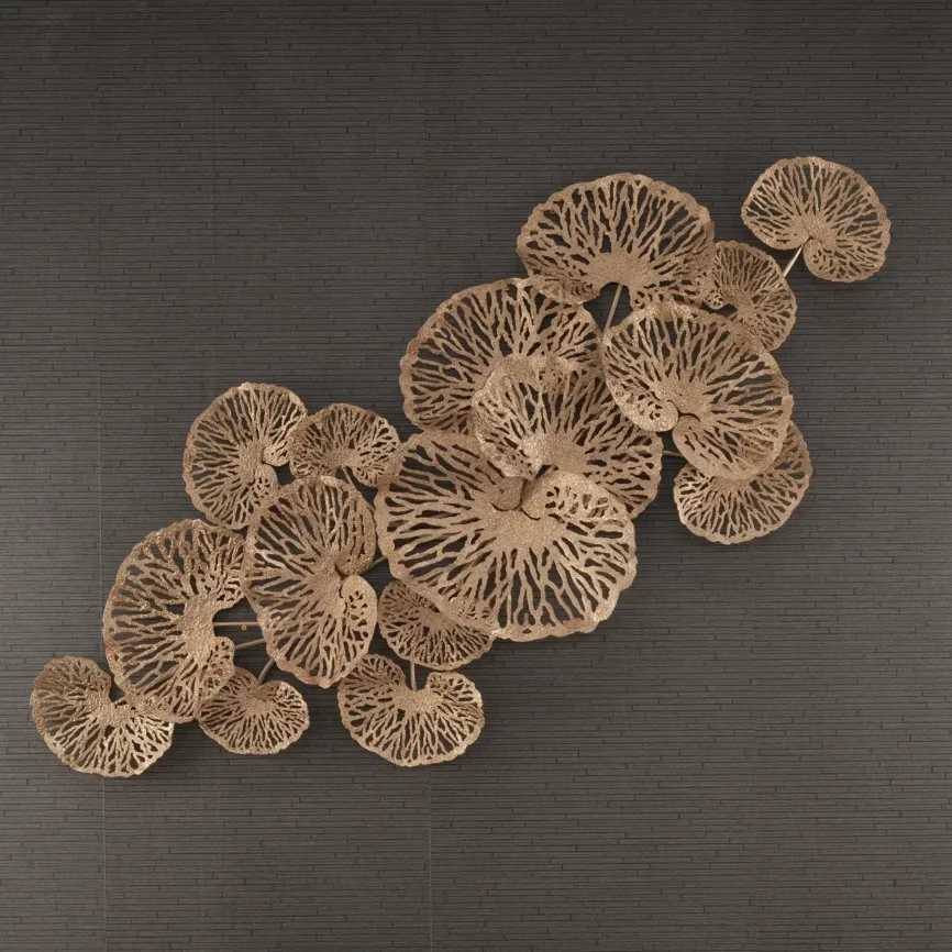 Lotus Wall Art — Artisans begin with premium aluminium sheets, laser-cutting intricate vein patterns before hand-finishing…