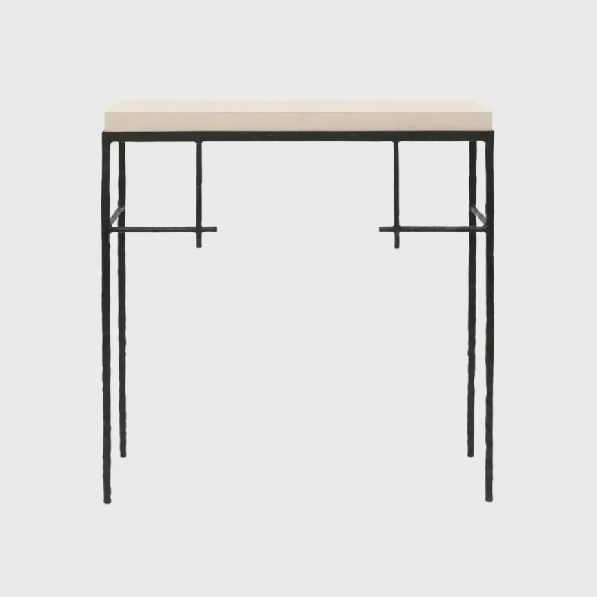 Mineral Console Bronze Nera with Pumice Leather, Bronze Nera finish