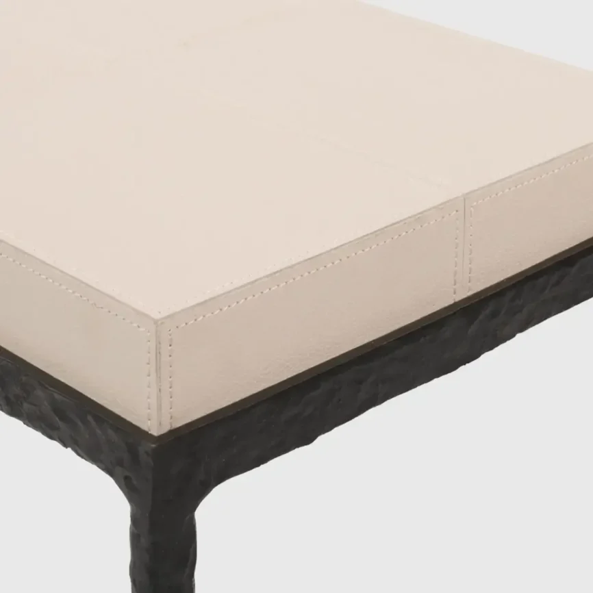Mineral Console Bronze Nera with Pumice Leather, 86×30×87 cm