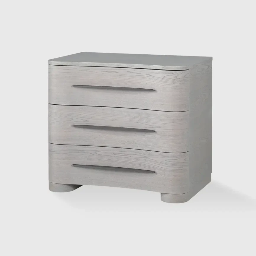 Monroe 3 Drawer Bedside, 70×48×65 cm