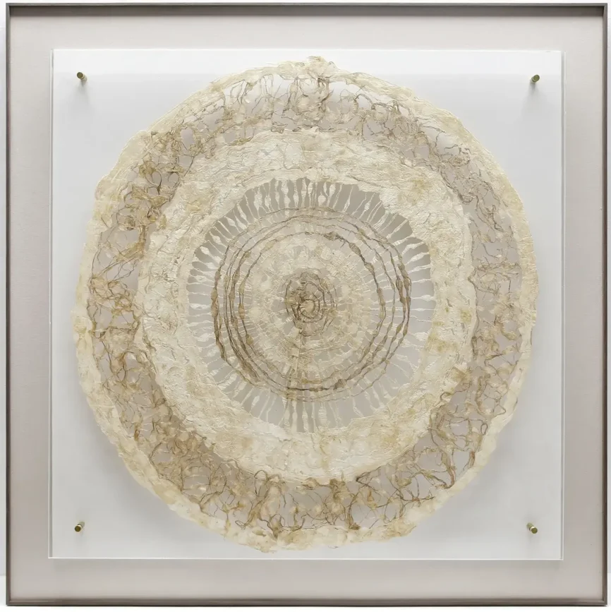 Moonlace - Handmade Dimensional Paper Wall Sculpture, 110.6×6×110.6 cm