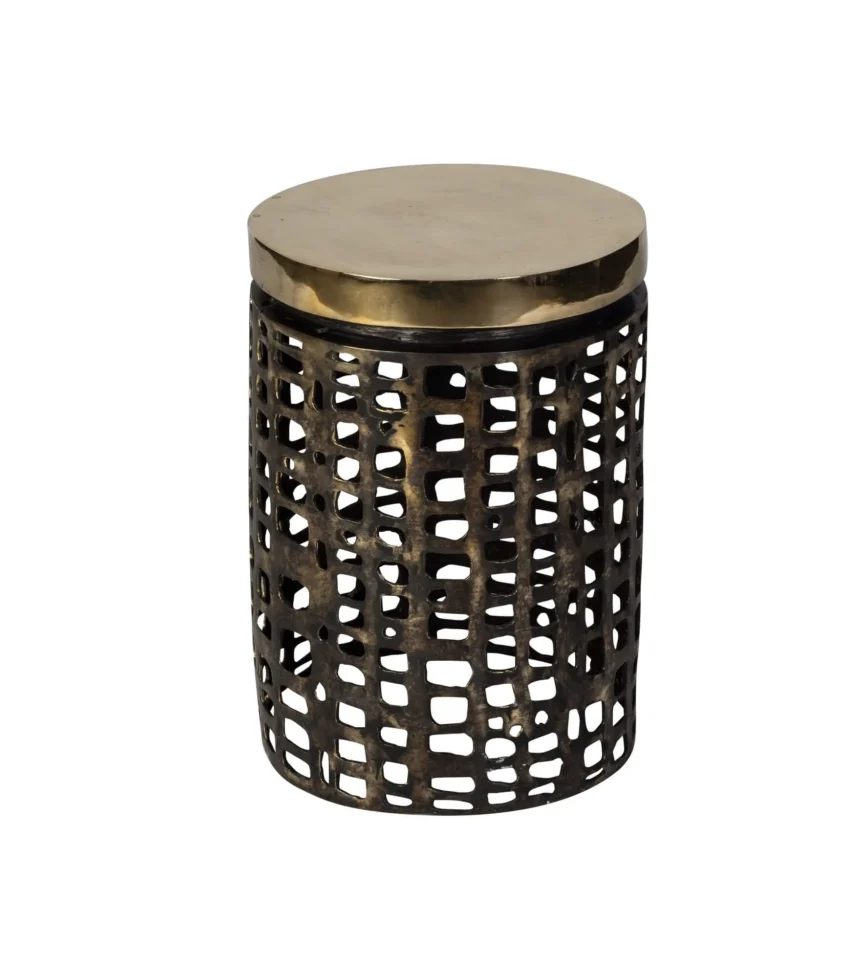 Mosaic Bronze Stool, Bronze Nera finish