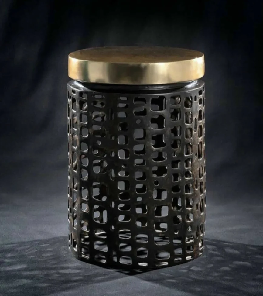 Mosaic Bronze Table, 33×33×46 cm