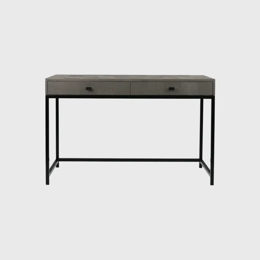 Mr Barnes Desk Grey Shagreen Leather, Grey Shagreen Leather finish