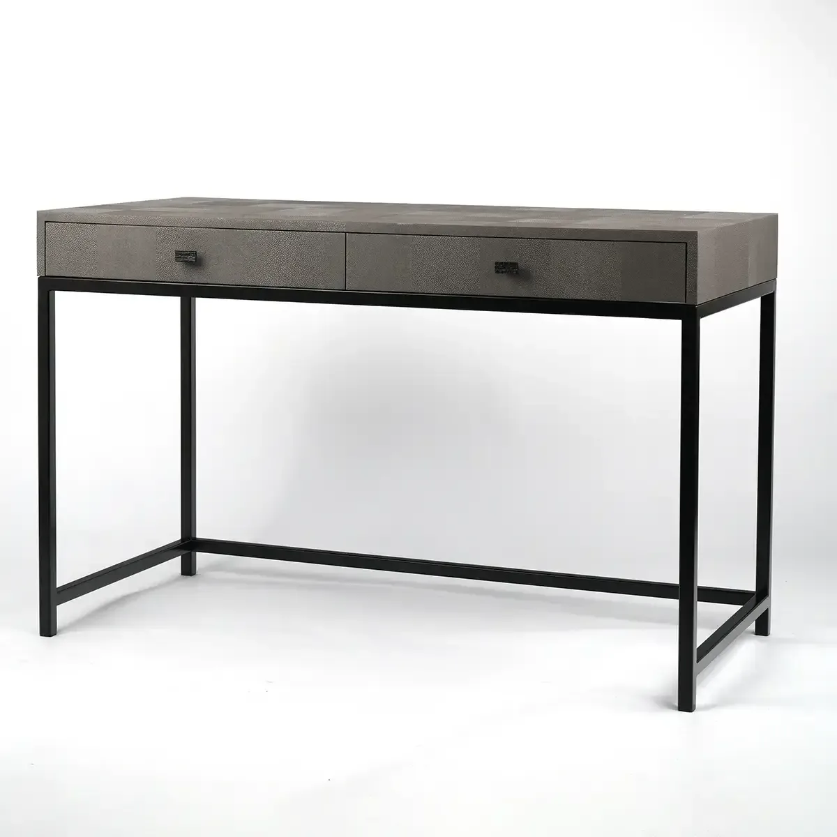 Mr Barnes Desk Grey Shagreen Leather, 120×55×76 cm