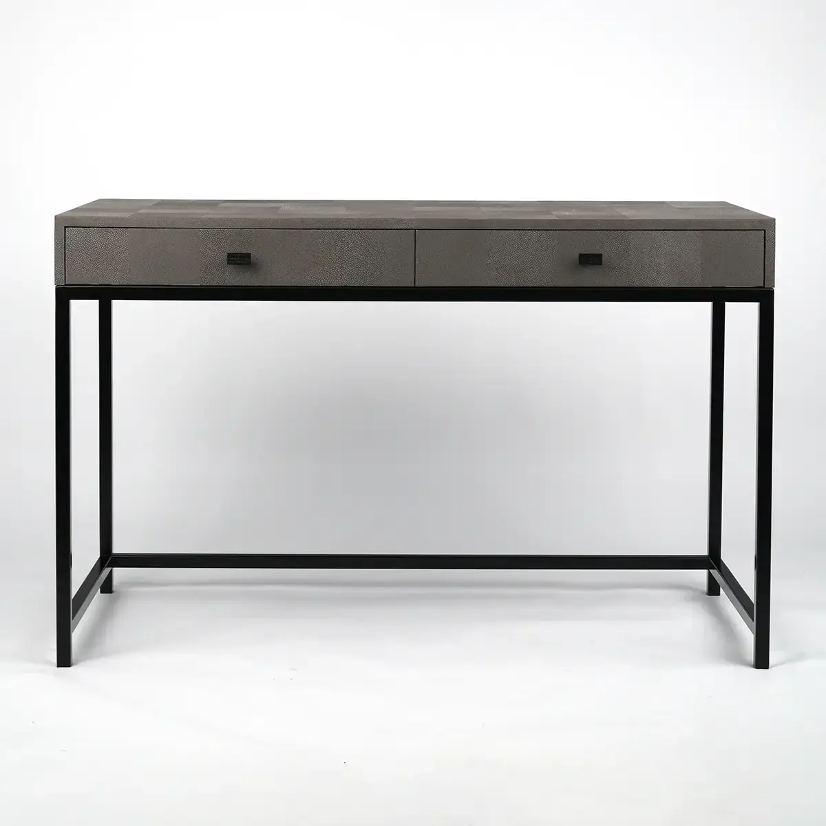 Mr Barnes Desk Grey Shagreen Leather — desk