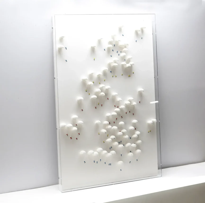Parachute Handmade Dimensional Paper Wall Art — Illuminate your space with the delicate beauty of the Parachute Handmade…