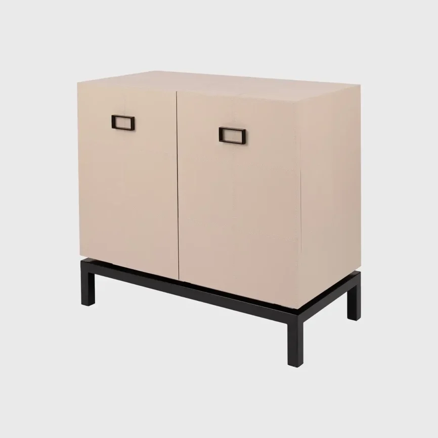 Paragon Cabinet 2 Door Pumice Leather, Pumice Leather finish
