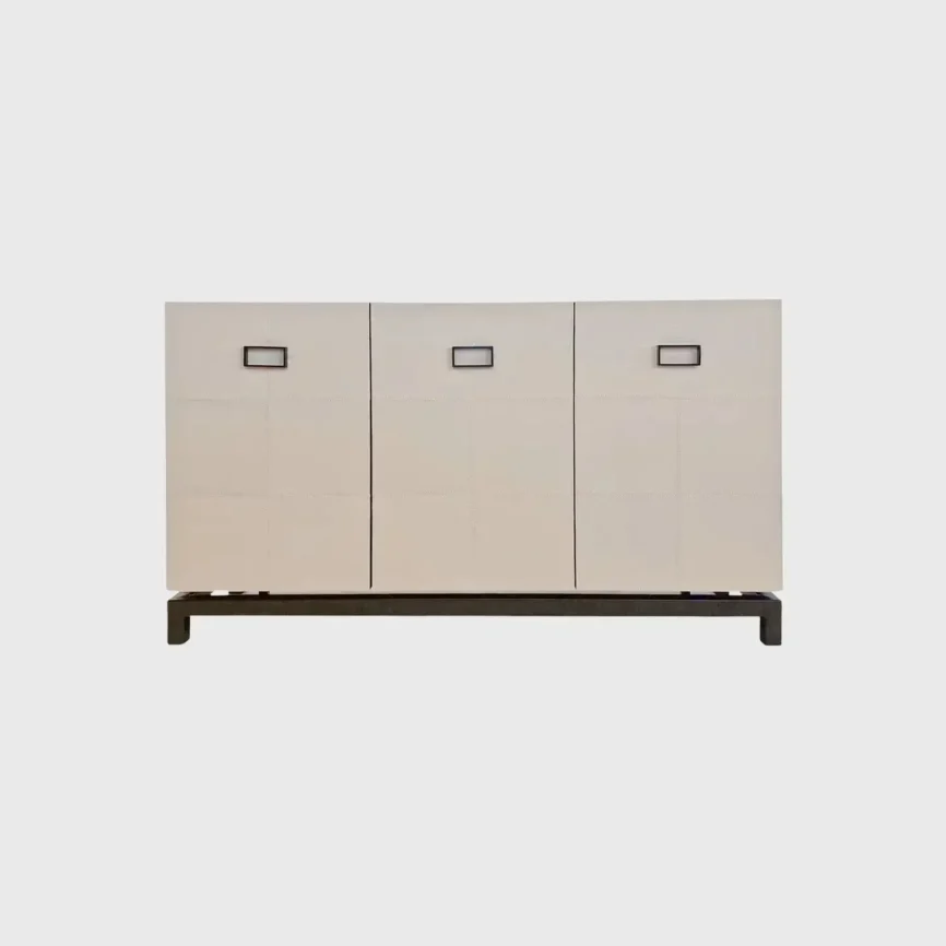 Paragon Cabinet 3 Door Leather Pumice, Pumice Leather finish