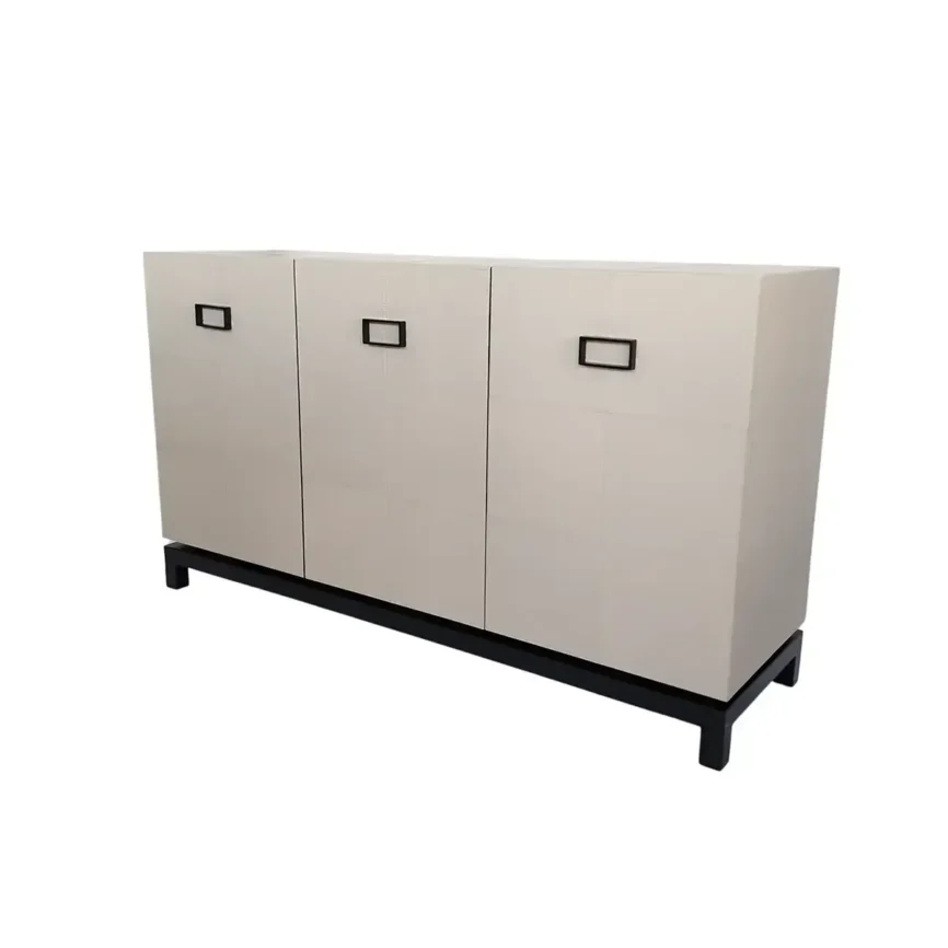 Paragon Cabinet 3 Door Leather Pumice, 136×40×78 cm