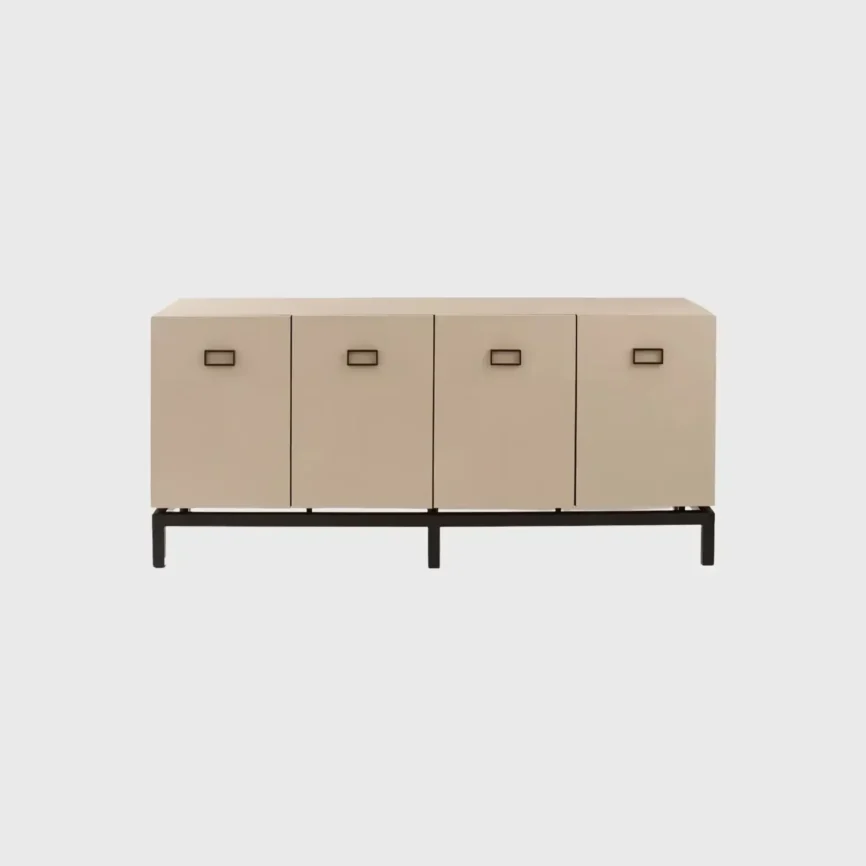 Paragon Cabinet 4 Door Pumice Leather, Pumice Leather finish