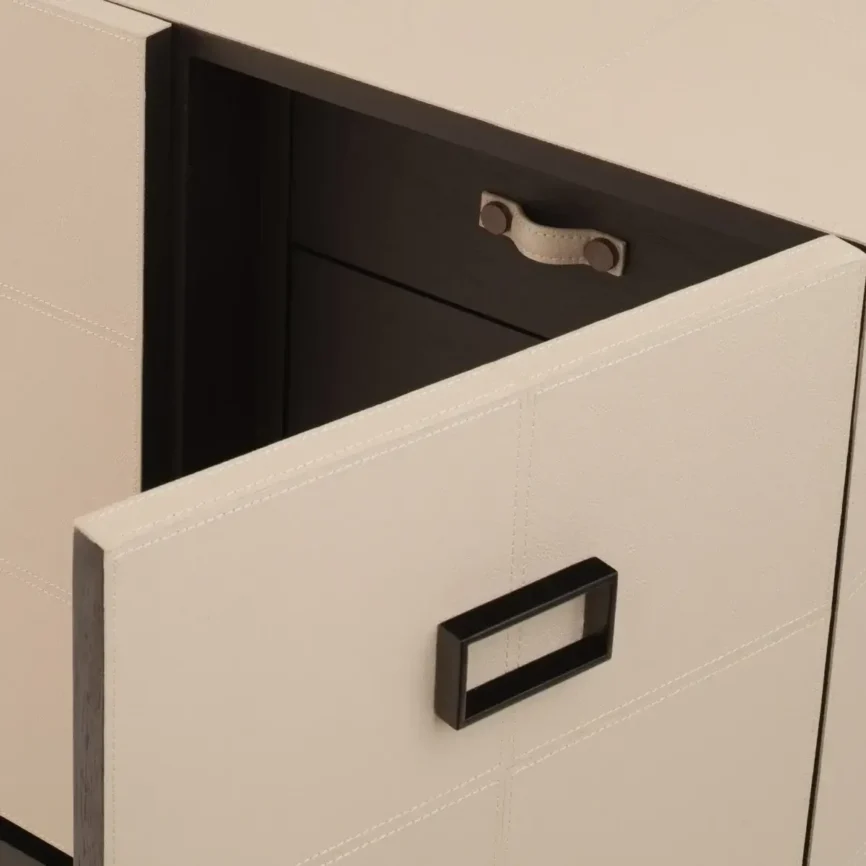 Paragon Cabinet 4 Door Pumice Leather, 170×45×81 cm