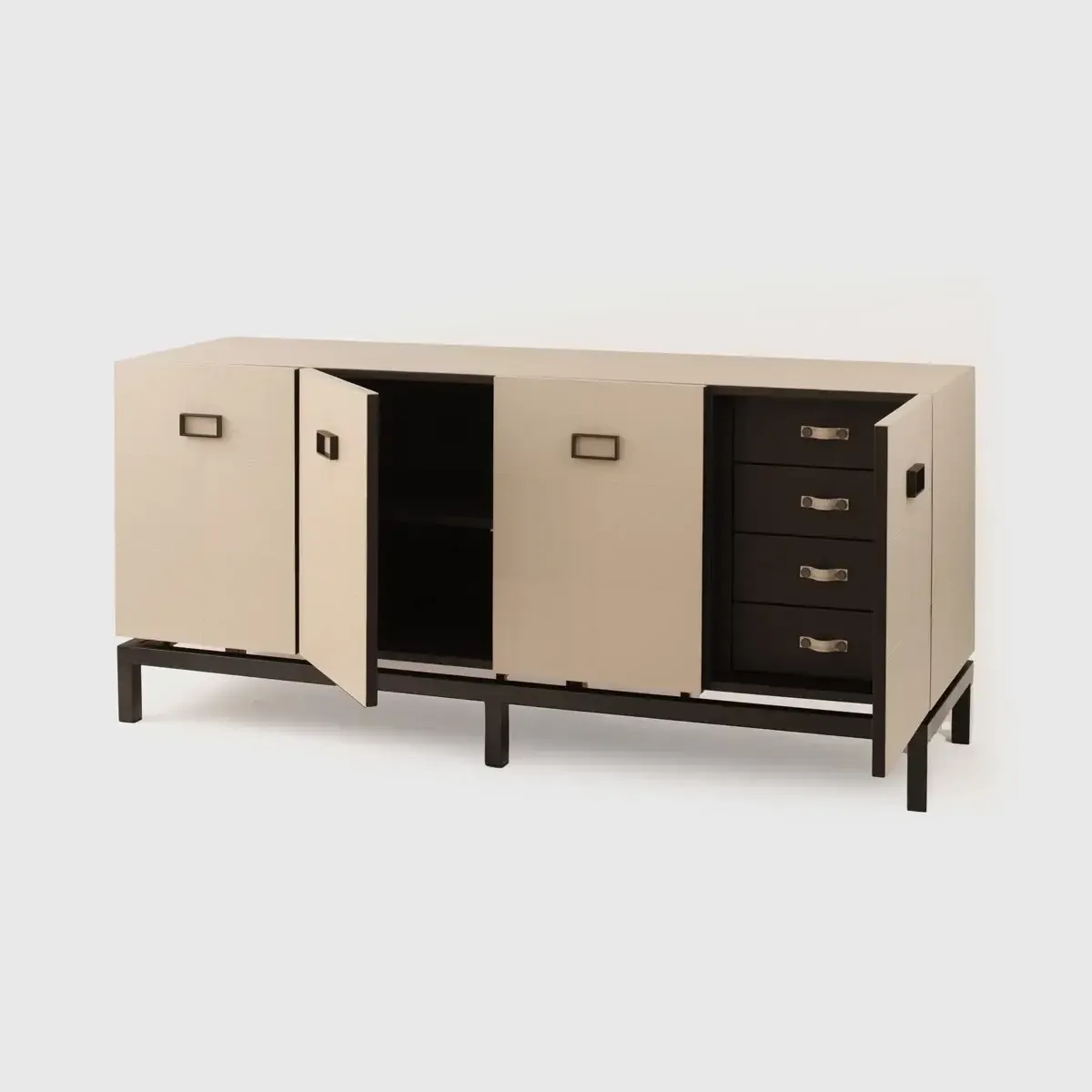Paragon Cabinet 4 Door Pumice Leather — The Paragon Cabinet 4 Door Pumice Leather is a refined statement piece that…