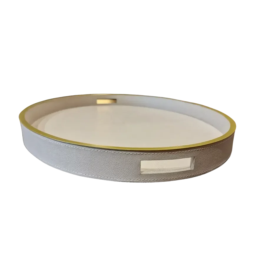Paragon Oval Tray Pumice Leather, Pumice Leather finish