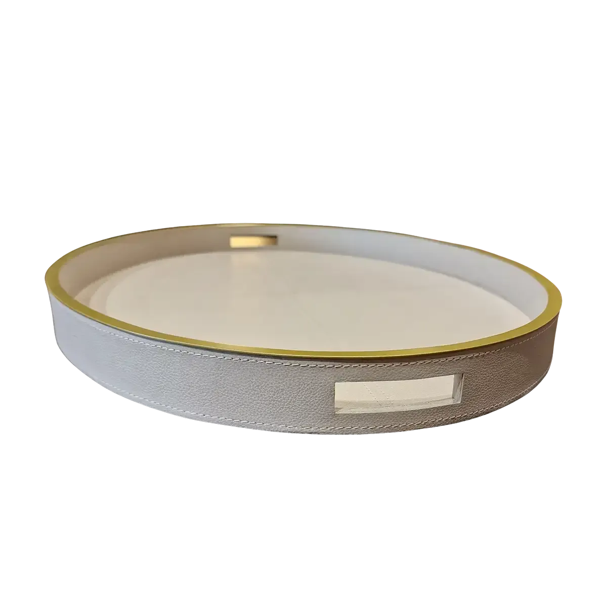 Paragon Oval Tray Pumice Leather, Pumice Leather finish