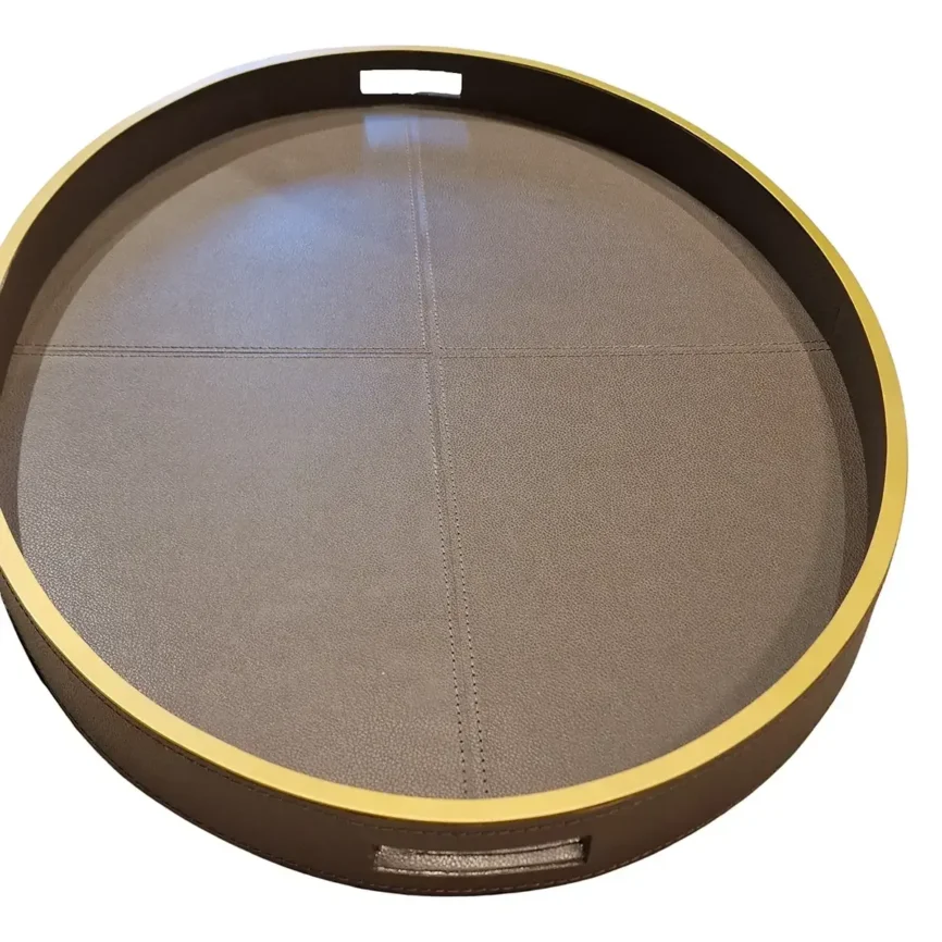 Paragon Oval Tray Putty Leather, 70×50×5 cm