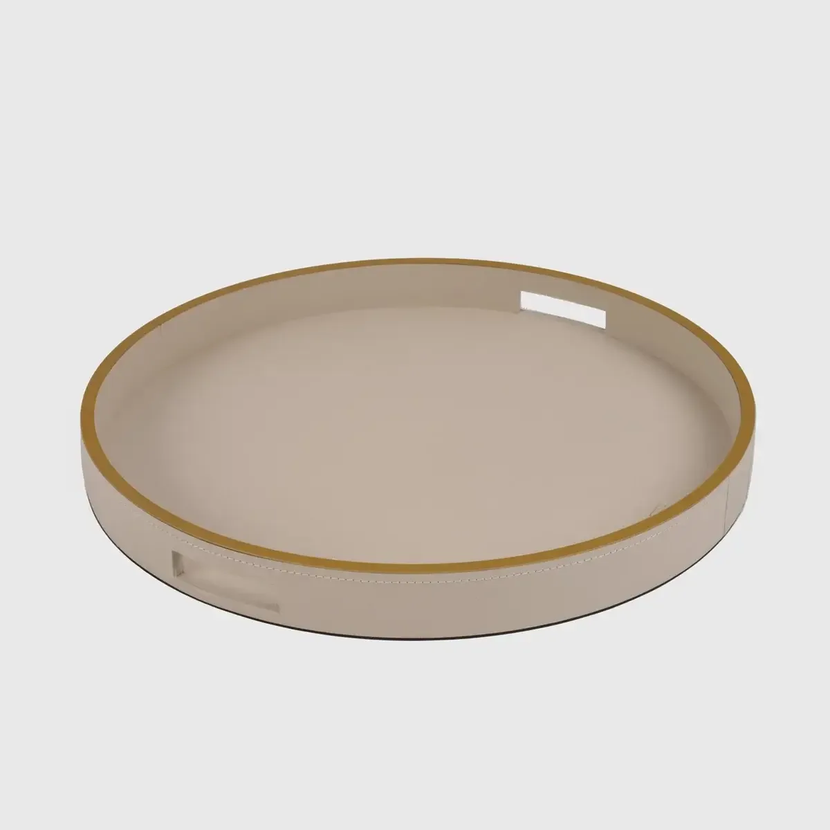 Paragon Round Tray Pumice Leather, Pumice Leather finish
