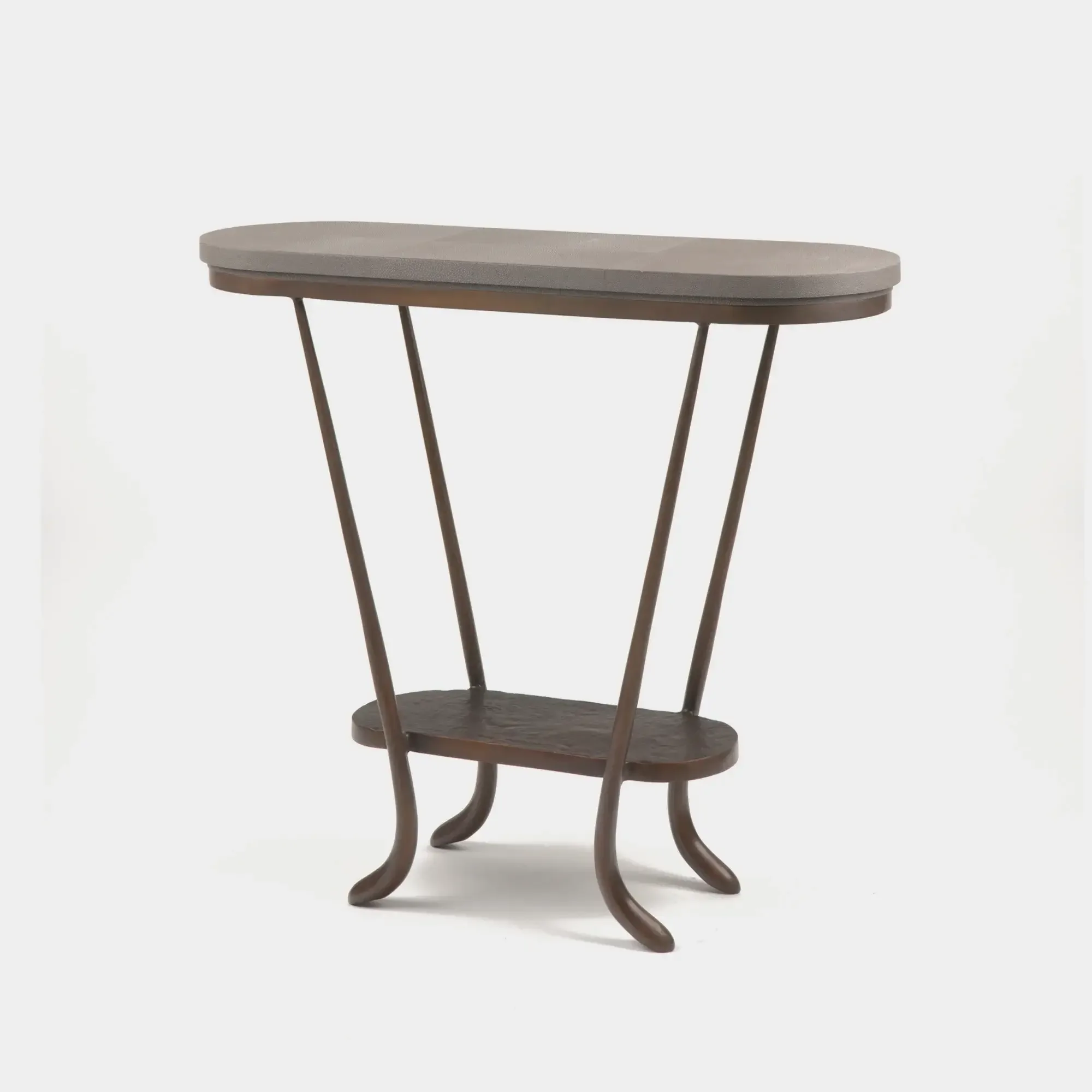 Paris Console Antique Bronze and Leather, Antique Bronze finish