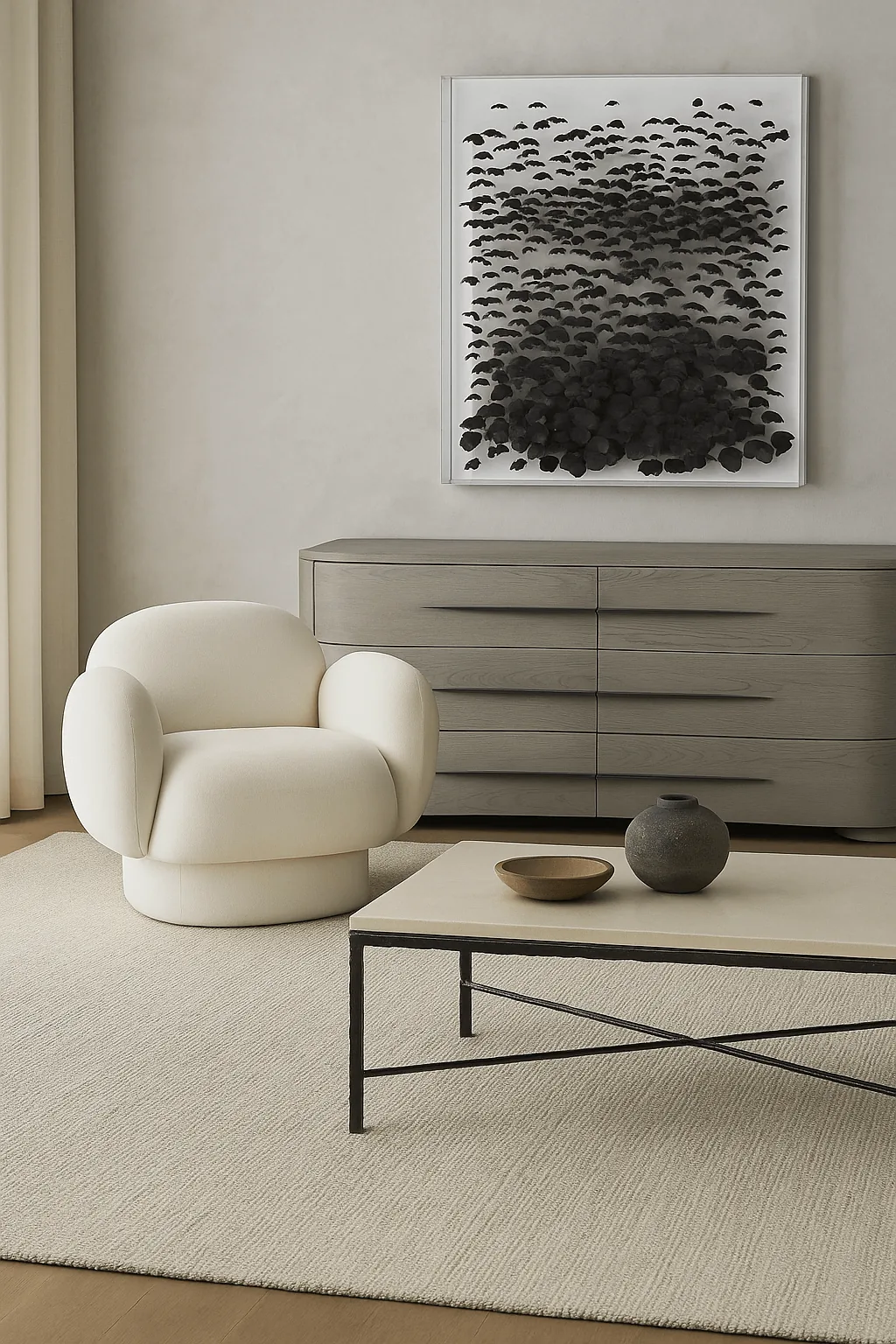 Pebble Swivel Chair, 90.5×75×80 cm