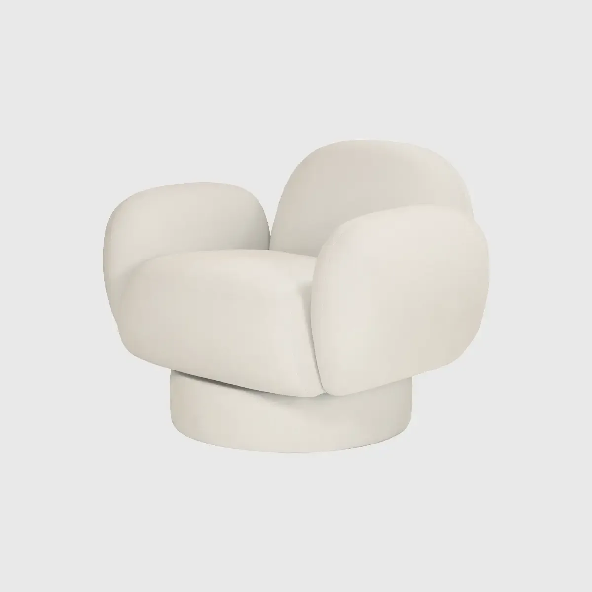 Pebble Swivel Chair — With its sculptural silhouette and cloud-like curves, the Pebble chair draws inspiration from organic…