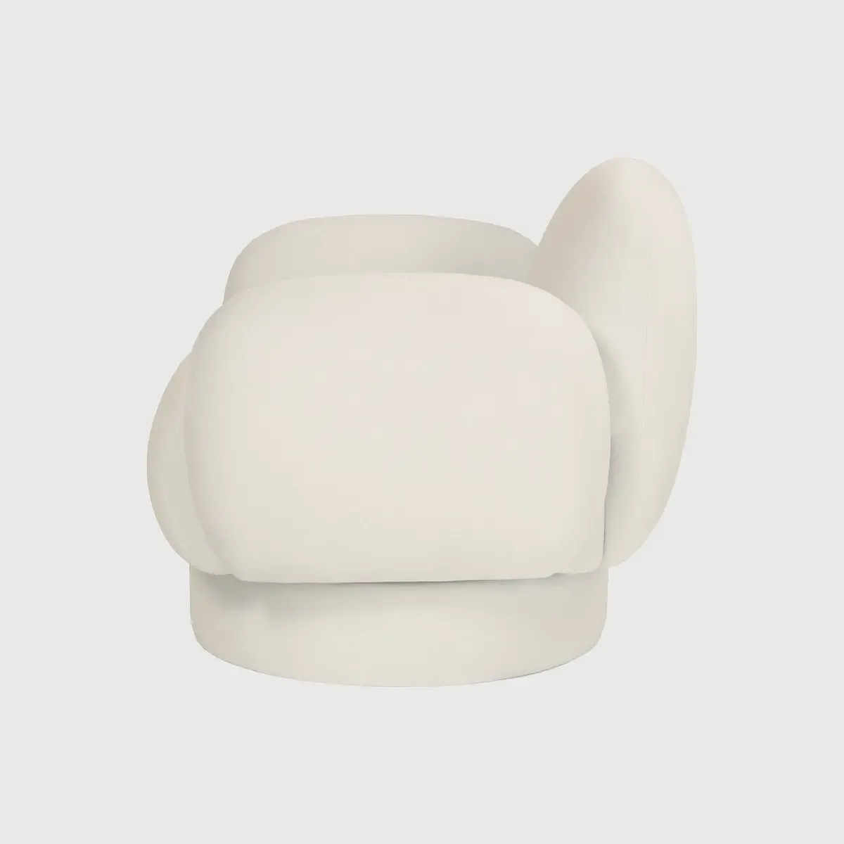 Pebble Swivel Chair — Upholstered in a luxurious mohair fabric, this piece offers a soft, tactile experience while…
