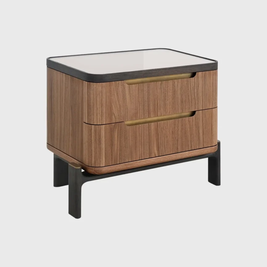 Ponte 2 Drawer Console — The natural movement of the wood gives each piece a distinctive character, while the clean…